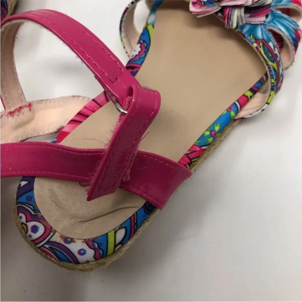 Seychelles Sandals Toddler Girl Size 7 Espadrille Pink Floral Print Summer
